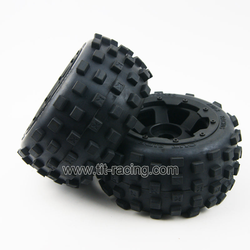 ( CN,US ) Rear knobby tire wheel kit for hpi km rovan baja 5b