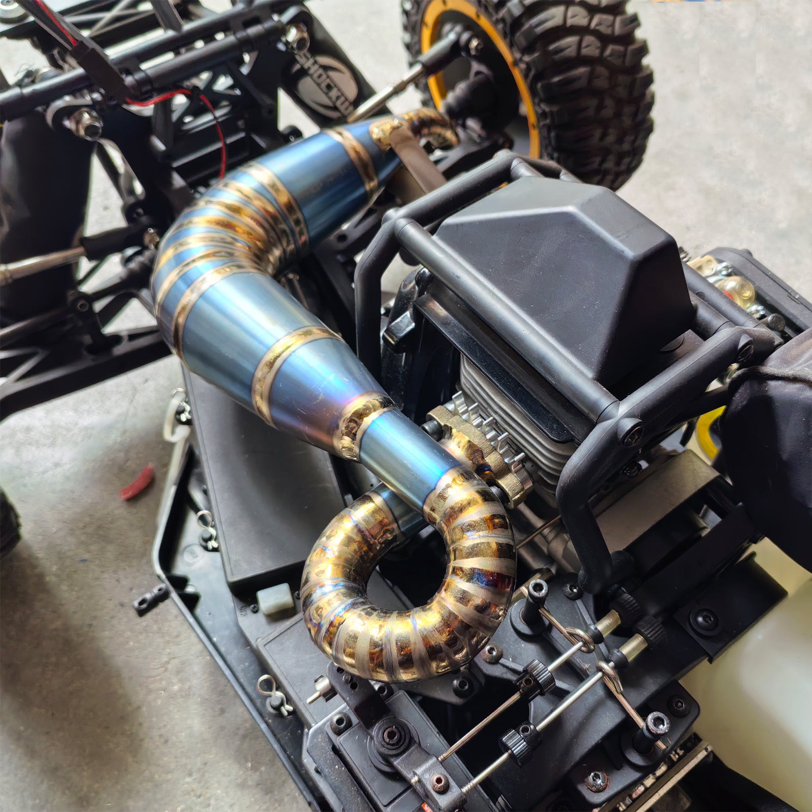 (CN, US) Titanium Exhaust Pipe Fit Losi Desert Buggy XL DBXL 2.0 Gas