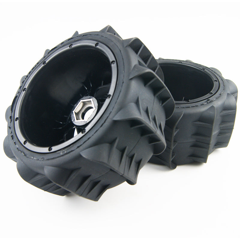 ( CN,US ) HD sand tires wheels Fits HPI Baja 5B 5T King Motor 190 x90mm 24mm metal hex