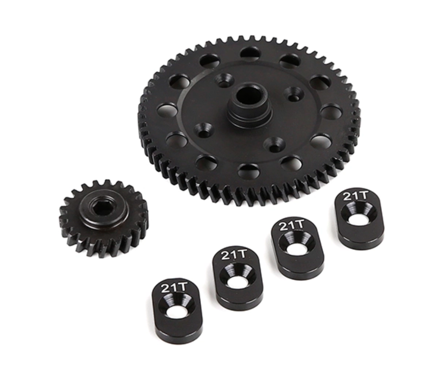 (CN,US) Medium-difference High-speed Helical Gear 58T/21T Kit for LT/ Losi 5ive T / 30°N