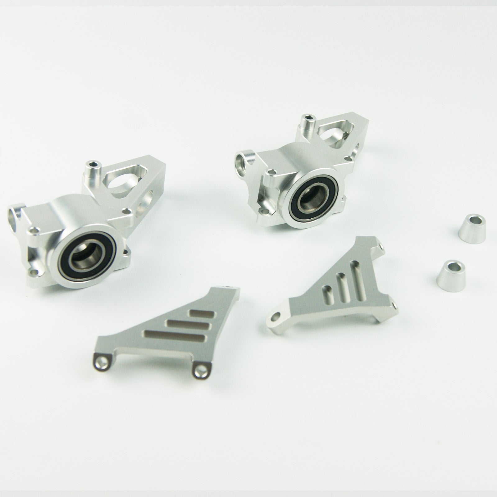 ( CN,US ) Silver aluminium Metal alloy front wheel hub carrier for HPI RV BAJA 5B 5T 5SC