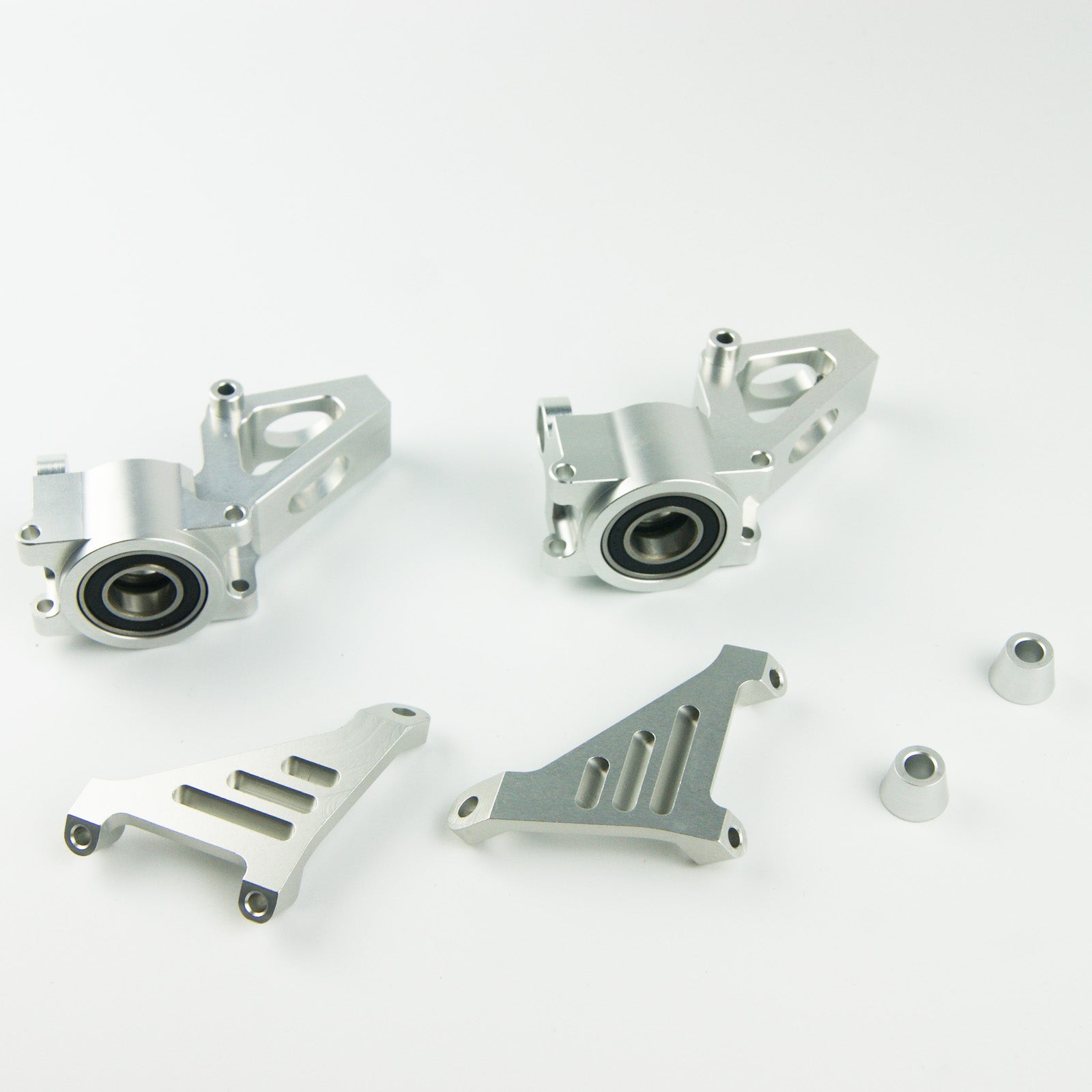 ( CN,US ) Silver aluminium Metal alloy front wheel hub carrier for HPI RV BAJA 5B 5T 5SC