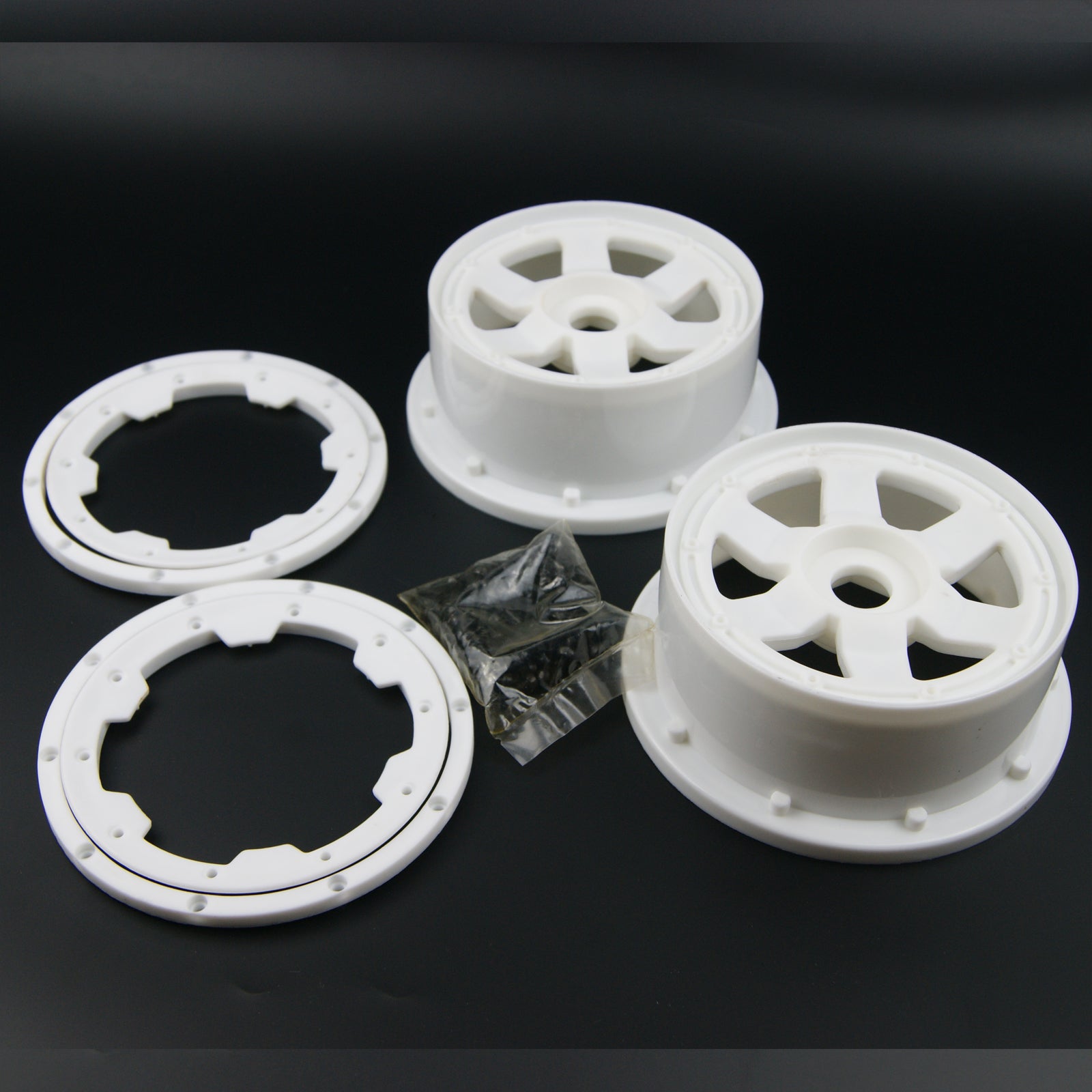 (CN,US ) White wheel beadlock rim for hpi rovan km baja 5b ss