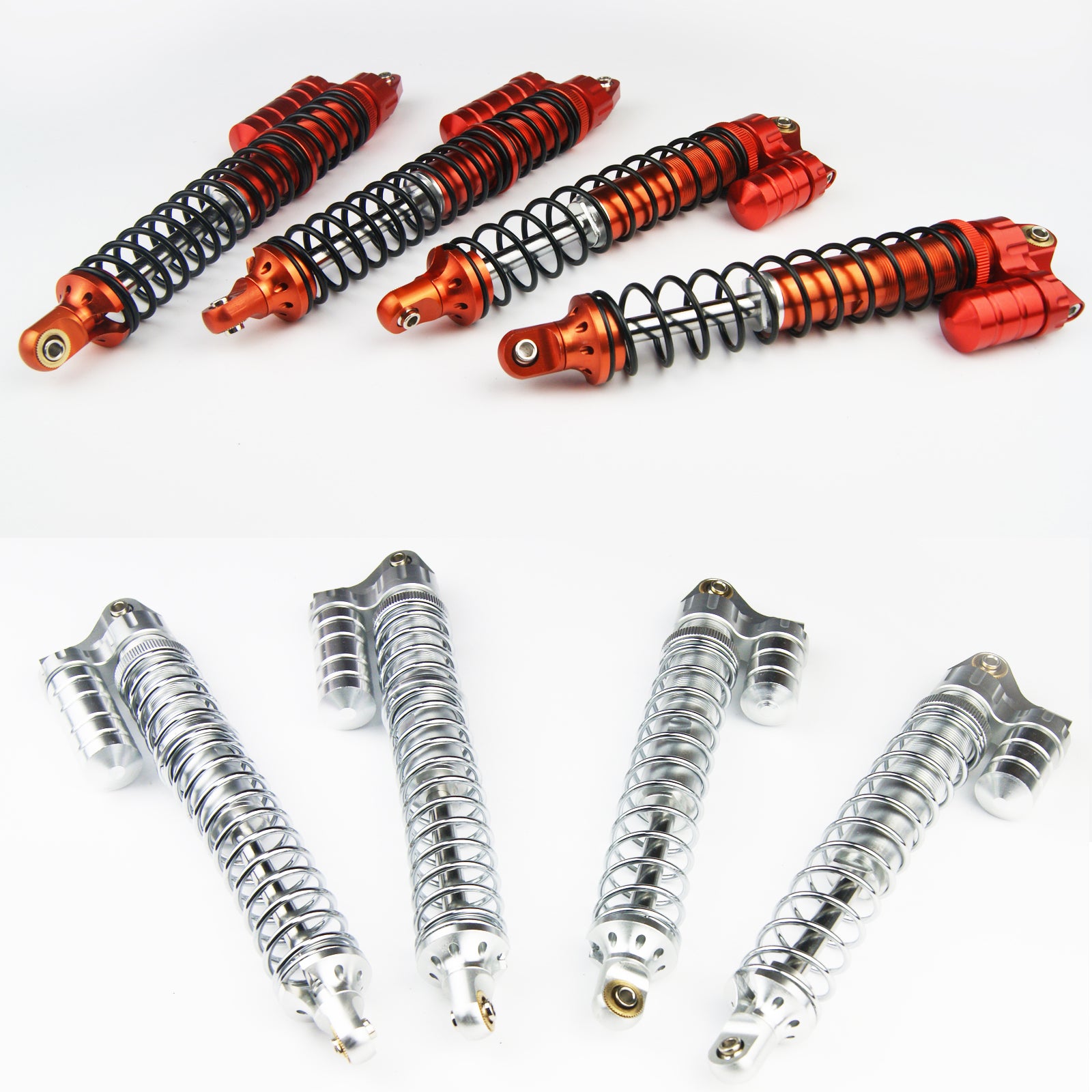 ( CN,US ) Silver Alloy front rear PIGGYBACK shock fits HPI Baja 5b 5T KingMotor 8mm shaft