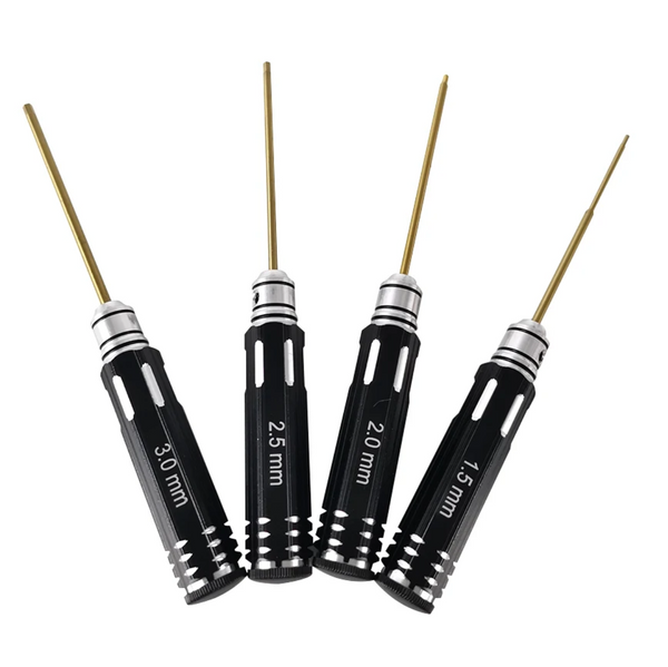 4 In 1 Screwdriver Hexagon Head 1.5 2.0 2.5 3.0mm HSS Titanium Coated Hex Screw Driver Tools Set Kits For RC FPV Helicopter Car