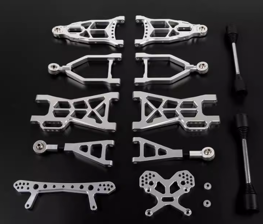 CNC Front & Rear Suspension Kit Arm Set With Extended Shock Tower Brace Driveshaft and Upper Ball End Fit HPI Baja 5T 5B 5SC