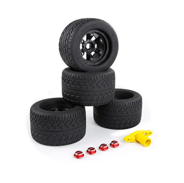 4pcs set 220X120mm on-road Wheel Tires with Alloy Nuts for 1/5 ROVAN XLT Traxxas X-MAXX Truck 1/5