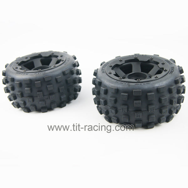 ( CN, US ) Rear knobby tire wheel kit for hpi km rovan baja 5b