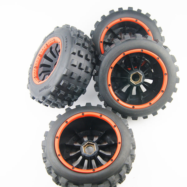 ( CN ) Front Rear Knobby tire wheel kit for hpi rovan kingmotor baja 5t 195mm x 80mm