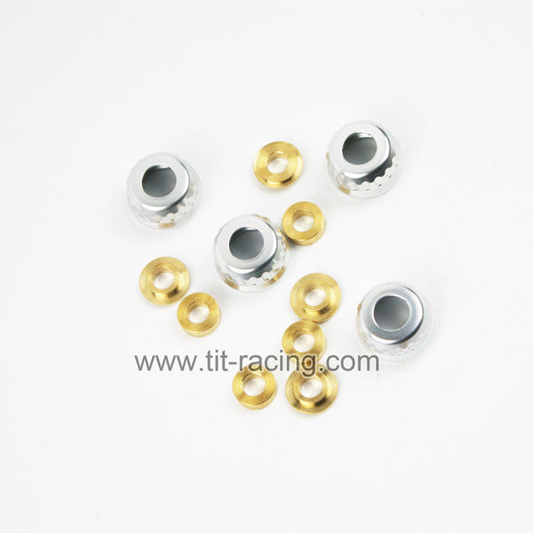 ( CN ) 4 pieces of silver seal up shock cap fits Losi 5ive T 5T Rovan LT