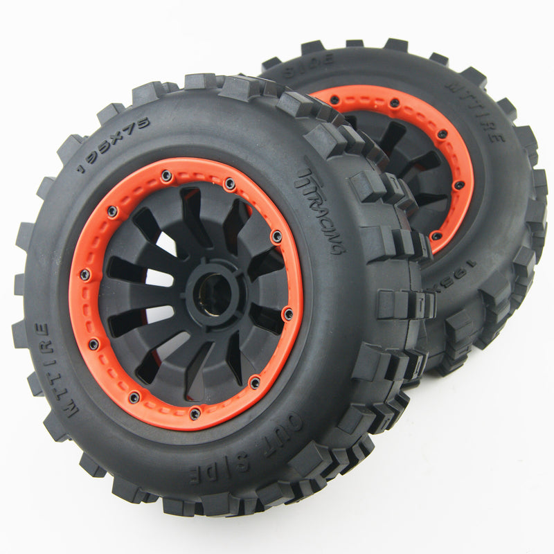 ( CN ) Front Rear Knobby tire wheel kit for hpi rovan kingmotor baja 5t 195mm x 80mm