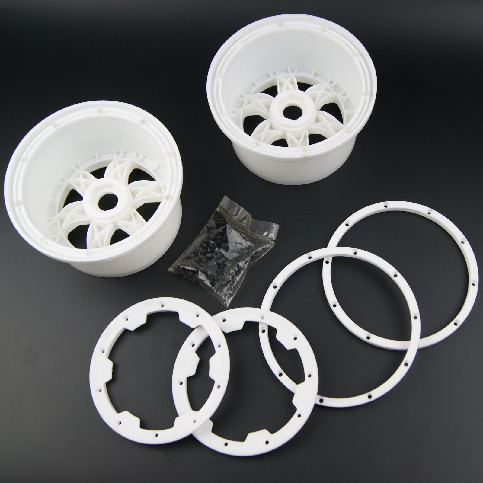 (CN,US ) White wheel beadlock rim for hpi rovan km baja 5b ss