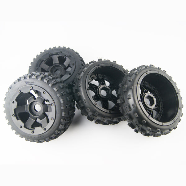 ( CN ) Front rear knobby tire wheel kit for hpi baja 5b ss