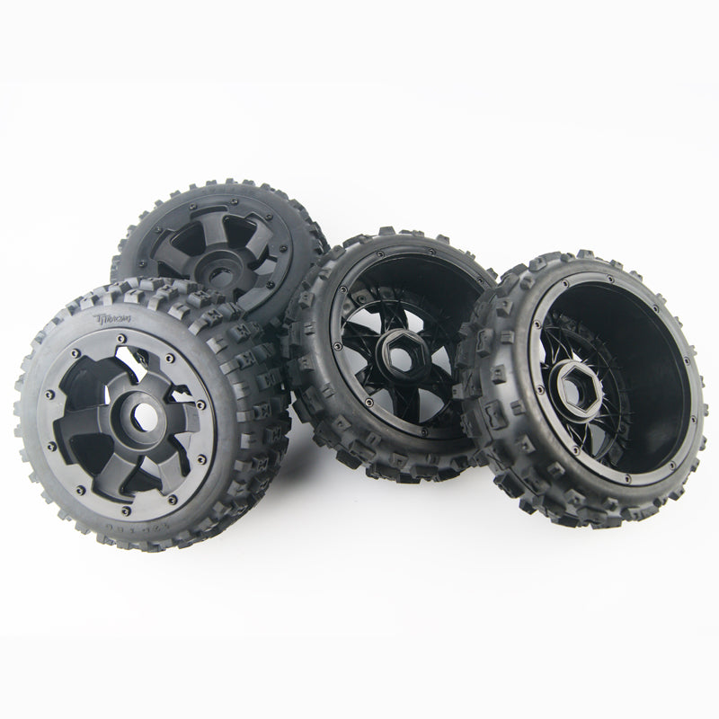 ( CN, US ) Front rear knobby tire wheel kit for hpi baja 5b ss