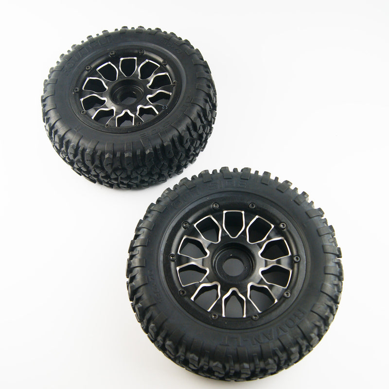 Knobby tire aluminium alloy wheel kit for losi 5IVE-T rovan LT KM X2